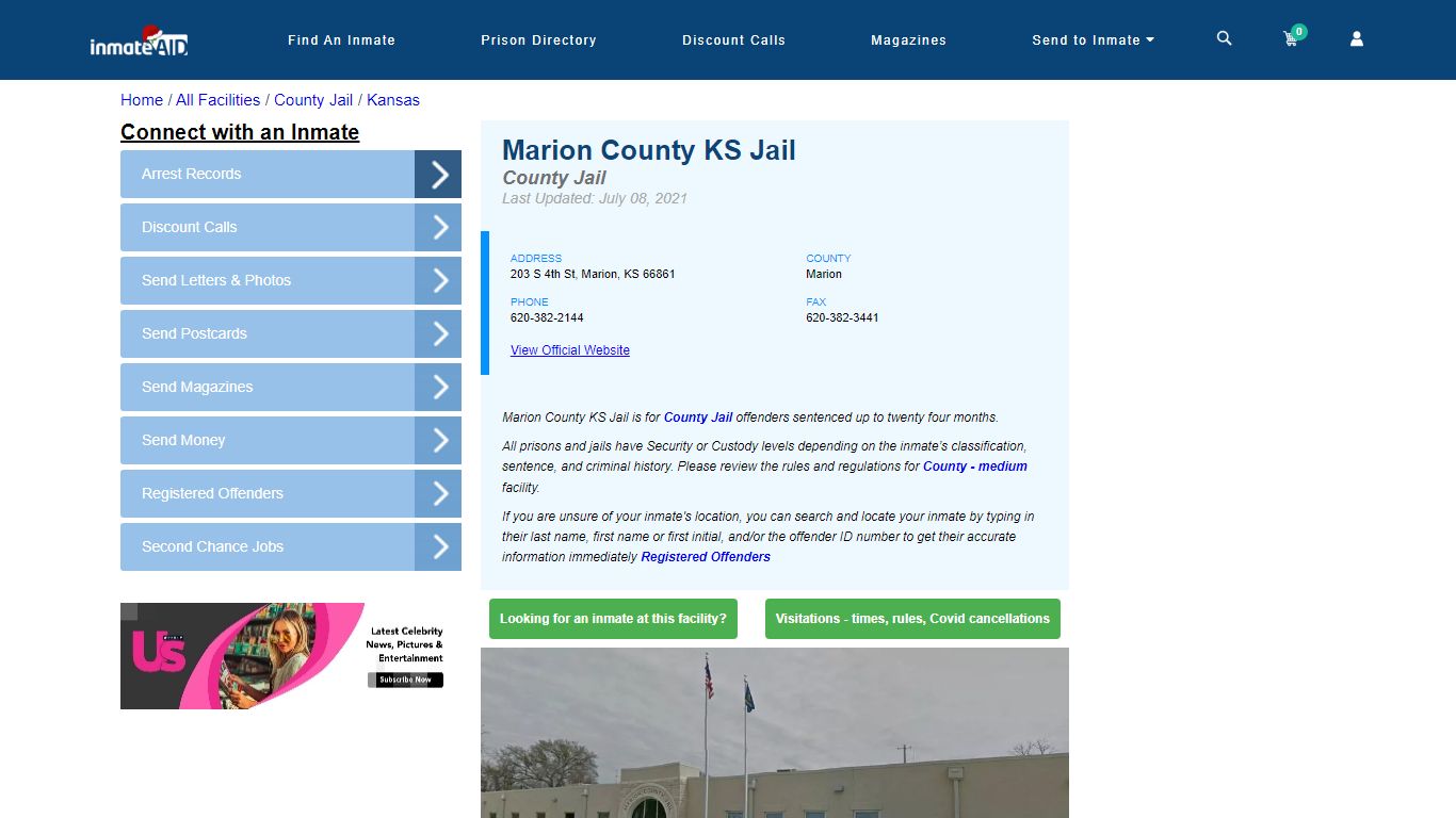 Marion County KS Jail - Inmate Locator - Marion, KS